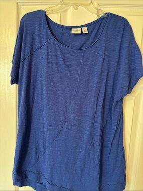 Chico's Short Sleeve Tunic Tee in Deep Blue